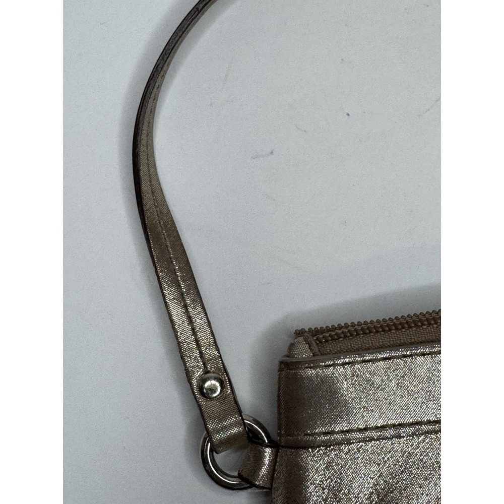 Coach Wristlet Metallic Gold Pleated Leather 43431 Wristlet Clutch - Picture 9 of 12